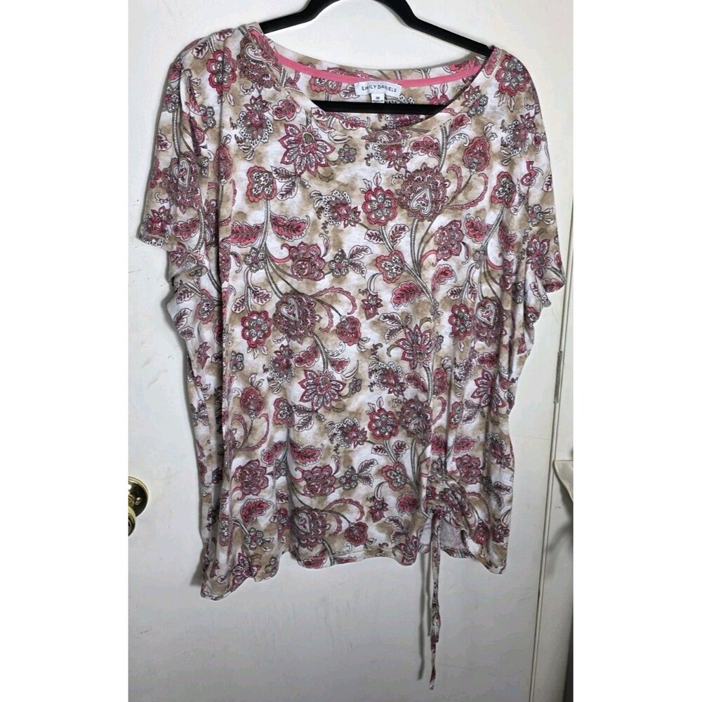 Emily Daniels Plus Size 3X Multicolor Short Sleeve Top